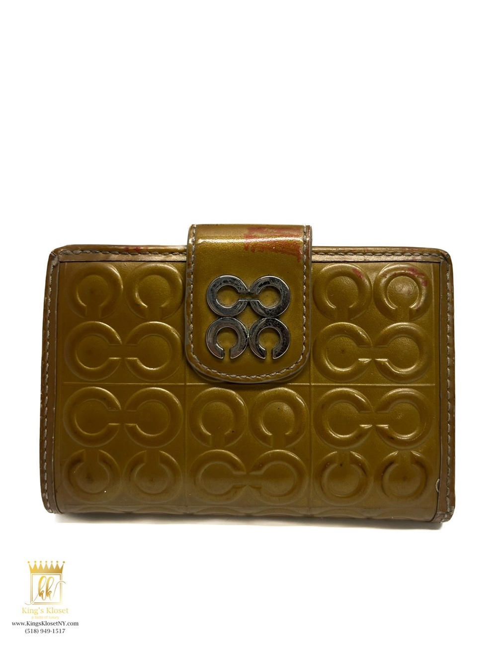Coach patent embossed snap wallet